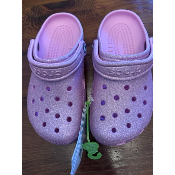 Crocs Classic Glitter Clog Pink- Big Kid Sz 4 NWT - Picture 3 of 7